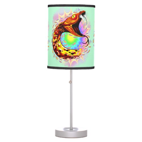 Snake Attack Psychedelic Surreal Art Table Lamp