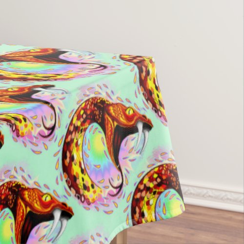 Snake Attack Psychedelic Surreal Art Tablecloth