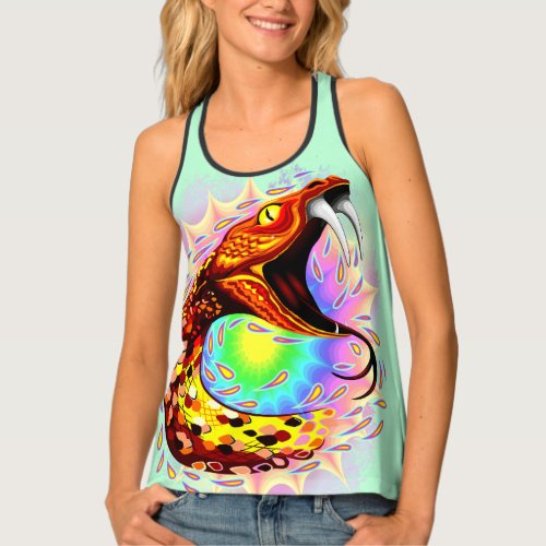 Snake Attack Psychedelic Surreal Art Tank Top