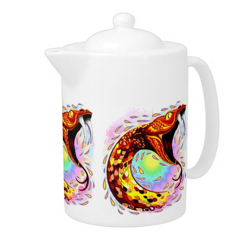 Snake Attack Psychedelic Surreal Art Teapot