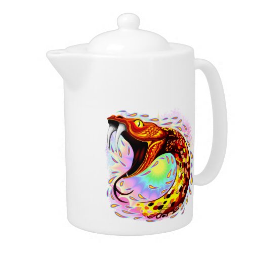 Snake Attack Psychedelic Surreal Art Teapot