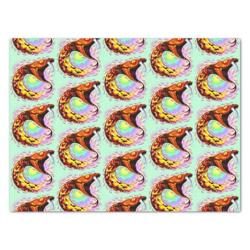 Snake Attack Psychedelic Surreal Art Tissue Paper