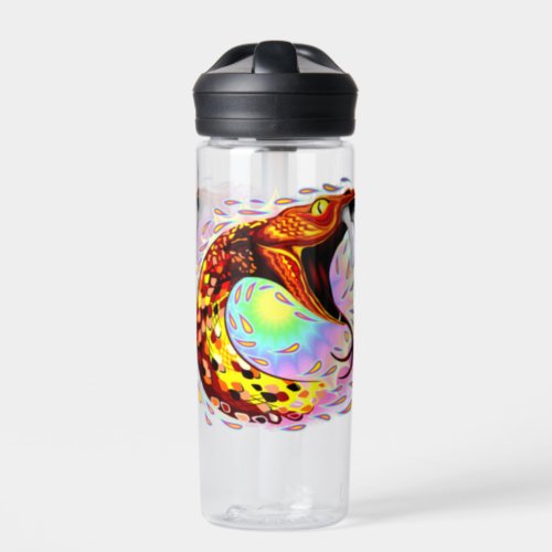 Snake Attack Psychedelic Surreal Art Water Bottle