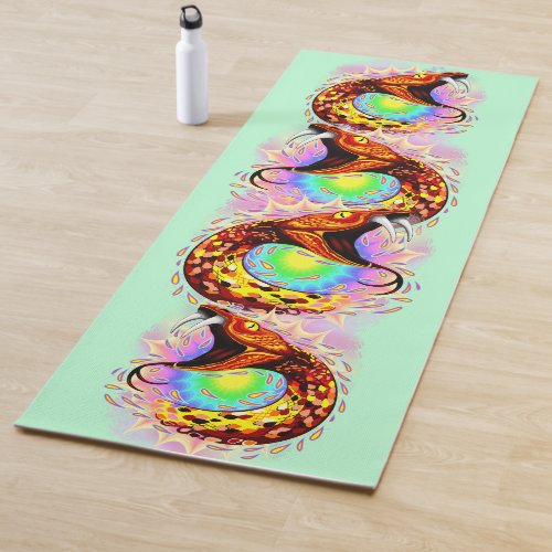 Snake Attack Psychedelic Surreal Art Yoga Mat