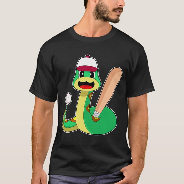 Snake Baseball Baseball bat Sports T-Shirt (Front)
