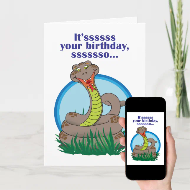 Snake Birthday Card | Zazzle