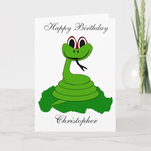 Snake Birthday Card Just Add Name