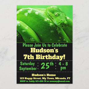 Snake birthday invitation