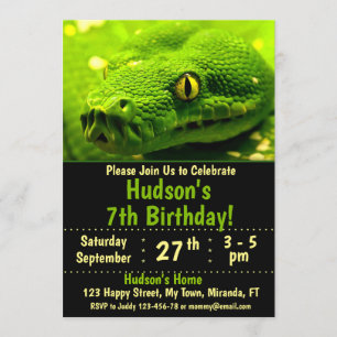 Snake birthday invitation