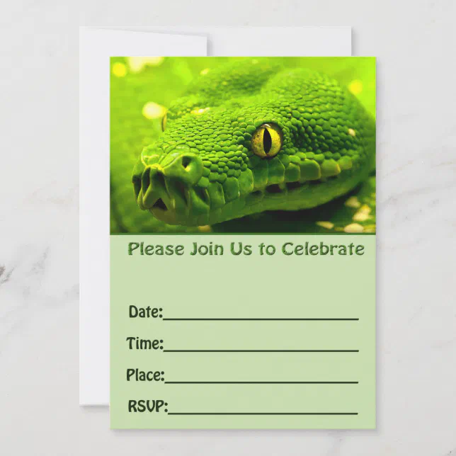 Snake birthday invitation fill in blank | Zazzle