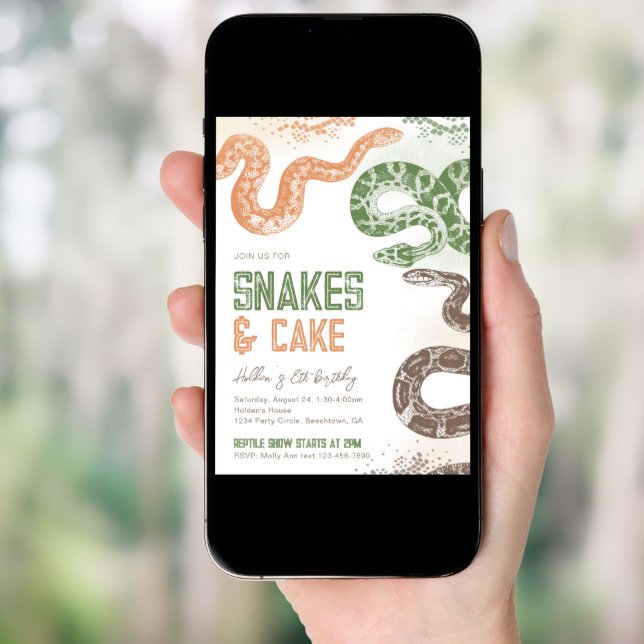 Snake Birthday Invitations (Front Digital)