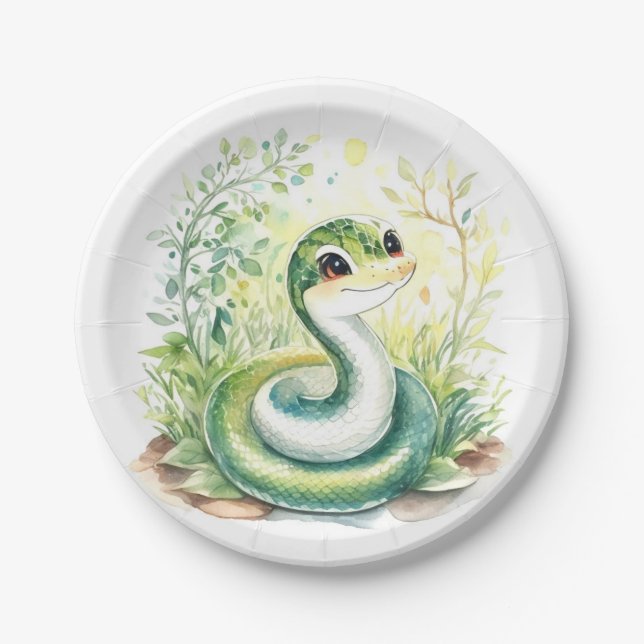 Snake Birthday Paper Plates (Front)