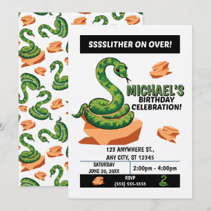 Snake Birthday Party Invitation