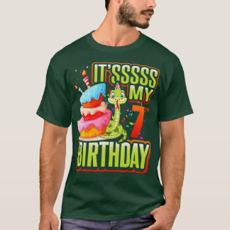 Snake Birthday Party Kids 7th Reptile Supplies Dec T-Shirt