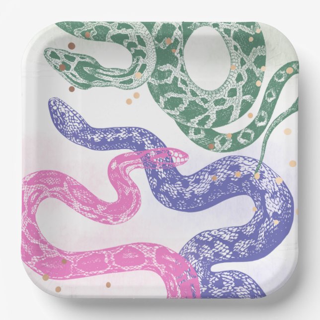 Snake Birthday Party Plates (Front)