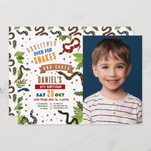 Snake Birthday Party Reptiles Jungle Photo Invitation