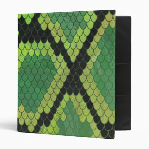 Snake Black and Green Print 3 Ring Binder