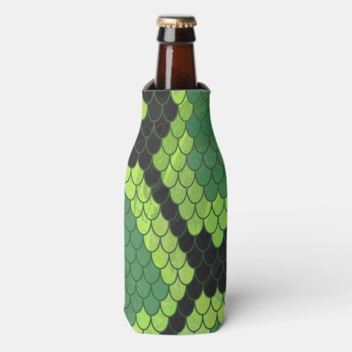 Snake Black and Green Print Bottle Cooler