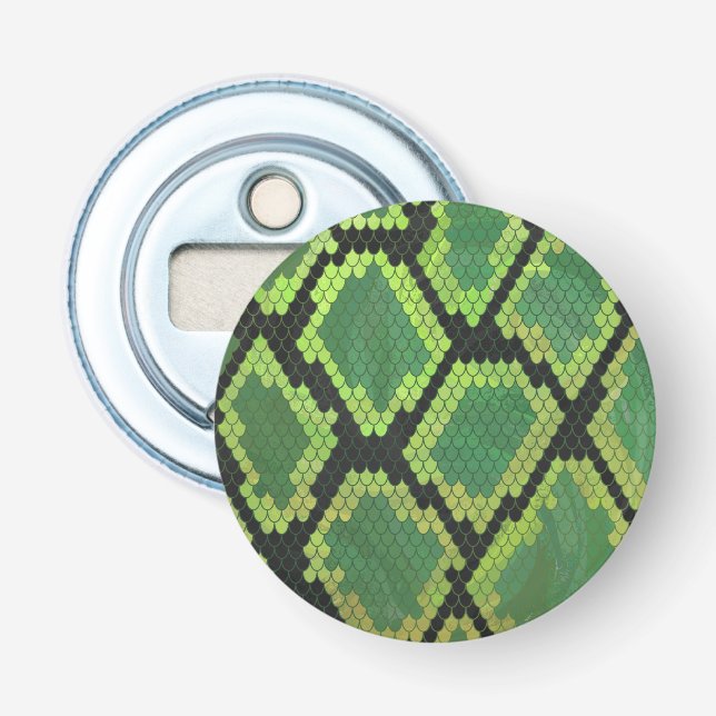 Snake Black and Green Print Bottle Opener (Front)