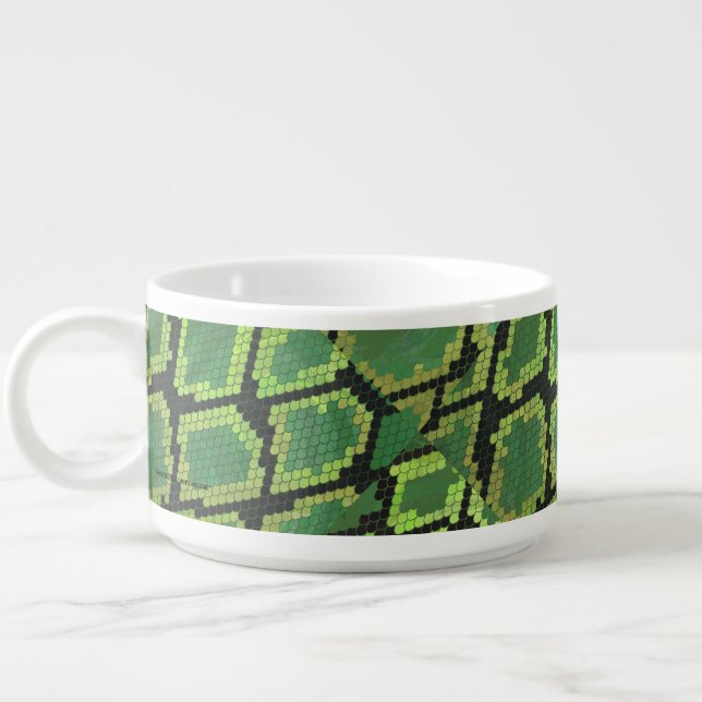 Snake Black and Green Print Bowl (Right)