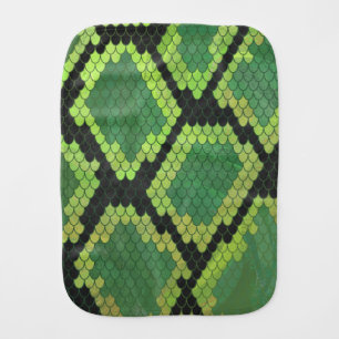 Snake Black and Green Print Burp Cloth