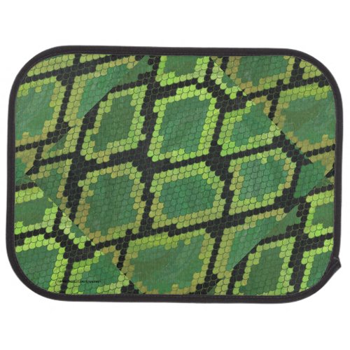 Snake Black and Green Print Car Floor Mat