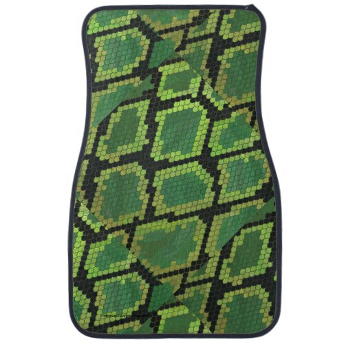 Snake Black and Green Print Car Floor Mat