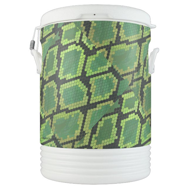 Snake Black and Green Print Cooler (Back)