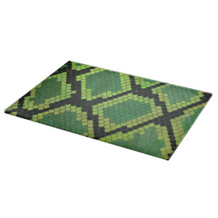 Snake Black and Green Print Cutting Board