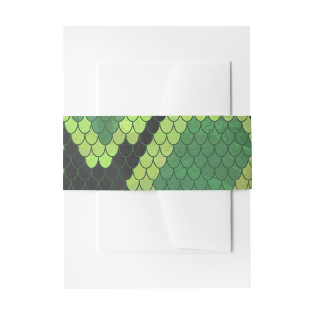 Snake Black and Green Print Invitation Belly Band (Front Example)