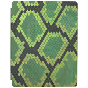 Snake Black and Green Print iPad Smart Cover