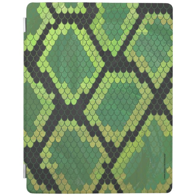 Snake Black and Green Print iPad Smart Cover (Front)