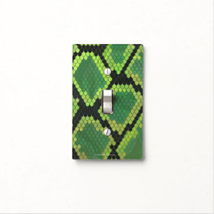Snake Black and Green Print Light Switch Cover