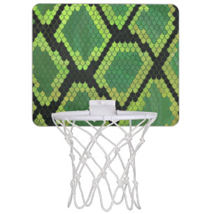 Snake Black and Green Print Mini Basketball Hoop