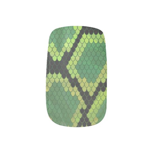 Snake Black and Green Print Minx Nail Wraps