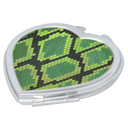 Snake Black and Green Print Mirror For Makeup