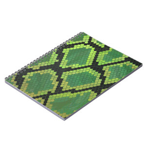 Snake Black and Green Print Notebook