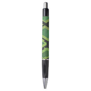 Snake Black and Green Print Pen