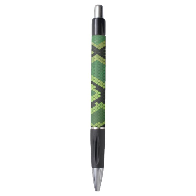 Snake Black and Green Print Pen (Front Vertical)