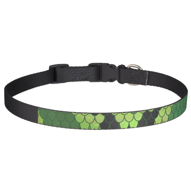 Snake Black and Green Print Pet Collar (Front)
