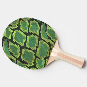Snake Black and Green Print Ping Pong Paddle