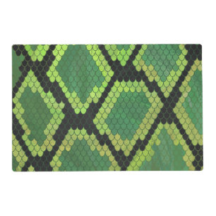 Snake Black and Green Print Placemat