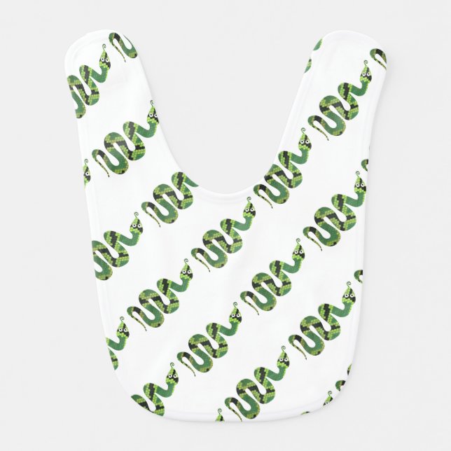 Snake Black and Green Print Silhouette Bib (Front)