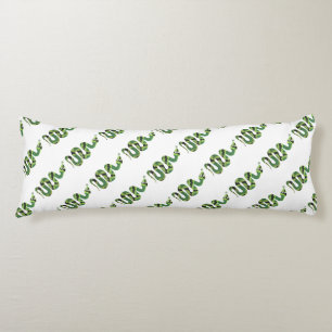 Snake Black and Green Print Silhouette Body Pillow