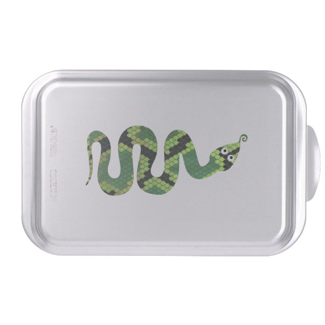 Snake Black and Green Print Silhouette Cake Pan (Front)