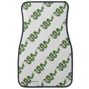 Snake Black and Green Print Silhouette Car Mat