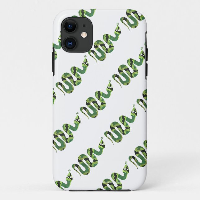 Snake Black and Green Print Silhouette Case-Mate iPhone Case (Back)