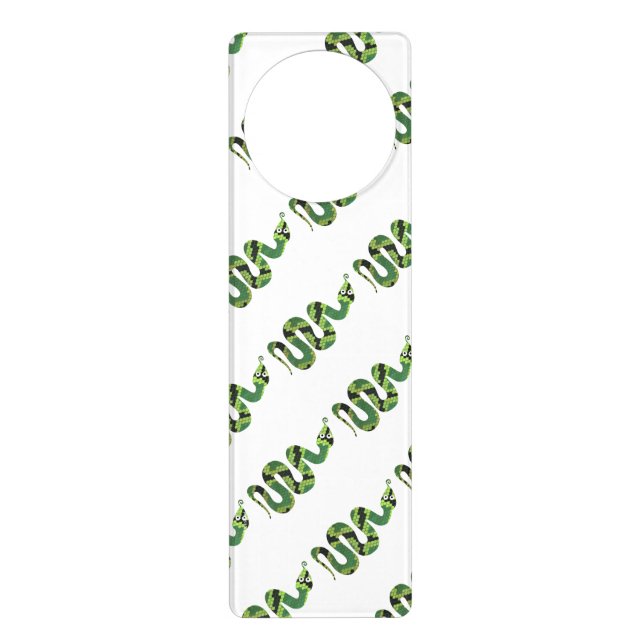 Snake Black and Green Print Silhouette Door Hanger (Front)