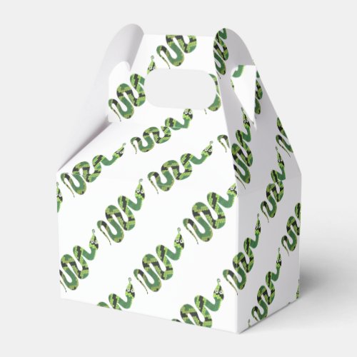 Snake Black and Green Print Silhouette Favor Boxes