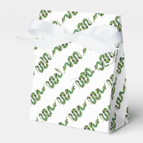 Snake Black and Green Print Silhouette Favor Boxes